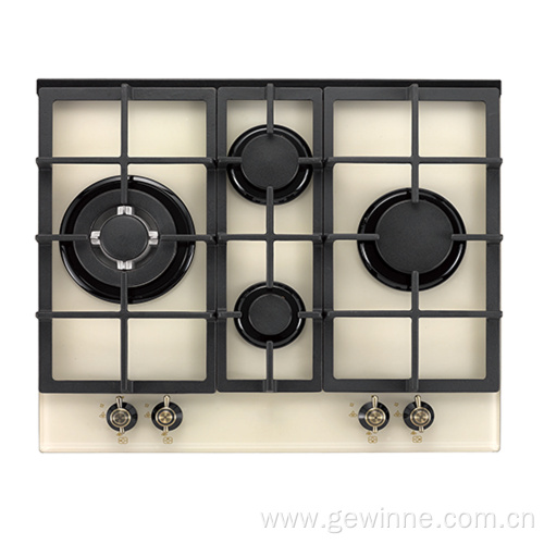 Built in 4 burners retro Glass Gas Stove